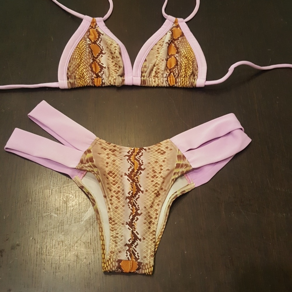 Montce Snake Print Triangle Bikini